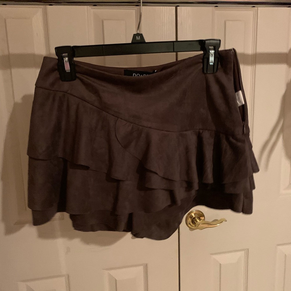 Grey Suede Skort